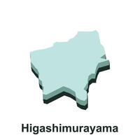 Map City of Higashimurayama design, logotype element for template vector