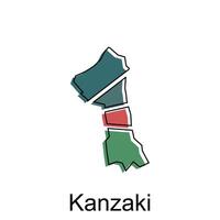 Kanzaki City High detailed vector map of Japan prefecture, logotype element for template