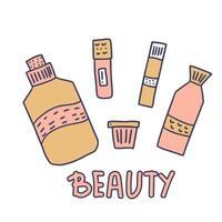 Beauty supplies set. Vector design illustration.