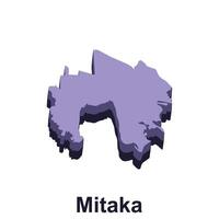 Mitaka City of Japanese prefecture illustration design, logotype element for template vector