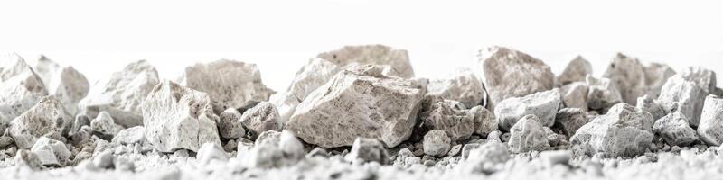 ai generado zeolita minerales y rocas con un natural textura y áspero racimo en un blanco antecedentes foto