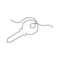 One-line key continuous vector drawing and outline single-style art illustration