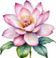 ai generado acuarela pintura de Brahma kamal flor. png