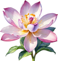 ai gegenereerd waterverf schilderij van Brahma kamal bloem. png