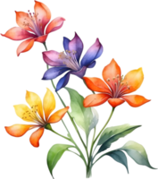 AI generated Watercolor painting of Palash flower. png