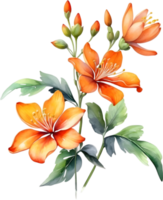 AI generated Watercolor painting of Palash flower. png