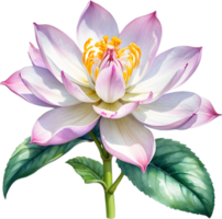 AI generated Watercolor painting of Brahma Kamal flower. png