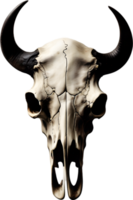 AI generated Silhouetted buffalo skull clipart. png