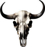 AI generated Silhouetted buffalo skull clipart. png