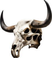 AI generated Silhouetted buffalo skull clipart. png