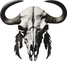 ai generato staglia bufalo cranio clipart. png