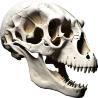 AI generated Silhouetted Dinosaur skull clipart. png