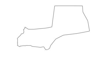 animado esboço mapa do najran dentro saudita arábia video