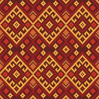 Fabric design featuring an ethnic pattern of geometric shapes. Design for embroidery,print,Saree,Patola,Sari,Dupatta,Pixel,Ikat,texture,clothing,wrapping,decoration,carpet. vector