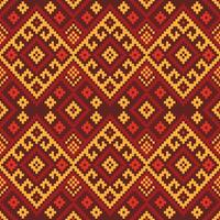 Fabric design featuring an ethnic pattern of geometric shapes. Design for embroidery,print,Saree,Patola,Sari,Dupatta,Pixel,Ikat,texture,clothing,wrapping,decoration,carpet. vector