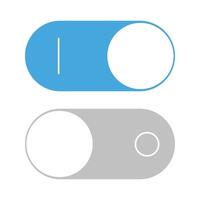 On and off buttons in flat style toggle switch vector illustration