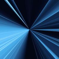 Abstract blue background with light lines concentric going into a point photo