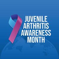 Arthritis Awareness Month design template good for celebration usage. blue and purple ribbon. ribbon vector template. vector eps 10. flat design.