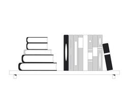 Book shelf. Knowledge, education, learning symbol. Stack of novels, nonfiction. vector