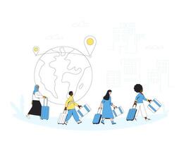 International migration. Vector illustraion