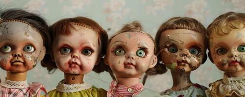 AI generated Creepy dolls coming to life photo