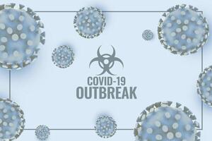 coronavirus covid19 outbreal background with 3d virus cell vector