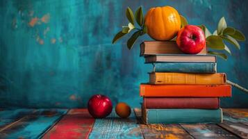 AI generated Glasses on Top of Books photo