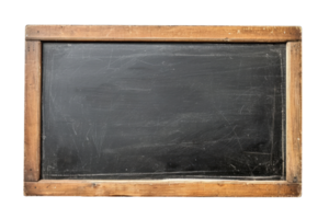 AI generated Blank blackboard in wooden frame isolated on transparent background png