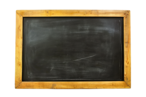 AI generated Blank blackboard in wooden frame isolated on transparent background png