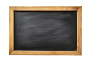 AI generated Blank blackboard in wooden frame isolated on transparent background png