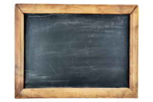 ai gegenereerd blanco schoolbord in houten kader geïsoleerd Aan transparant achtergrond png