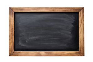 AI generated Blank blackboard in wooden frame isolated on transparent background png