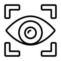 A lineardesign icon of iris recognition vector