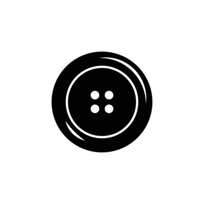 Button sewing logo icon isolated on vector illustration