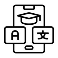 An icon design of online translator vector