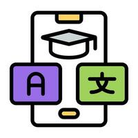 An icon design of online translator vector