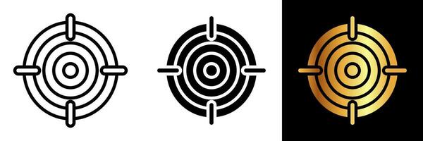 The Target icon symbolizes precision, accuracy, focus, and goal setting. It represents the center of attention, aiming for success, and hitting objectives dead-on. vector