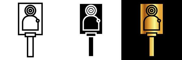 The Shooting Range Backstop icon embodies safety and precision in shooting sports. It represents the protective barrier used in shooting ranges, ensuring that bullets are safely contained. vector