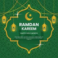 Ramadan kareem background design template with golden ornament,social media post template vector