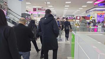 customers walking inside ZUM Aichurok mall in Bishkek video