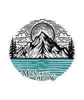 The mountains are calling outdoor t shirt design illustration vector