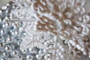 A white snowflake. Christmas descor. Christmas background. photo