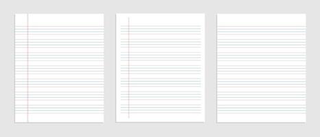 four line english paper sheet of notebook vector