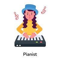 conceptos de pianista de moda vector