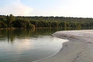 Sandy Beach in the Nature on the Danube River in Vojvodina, Serbia photo