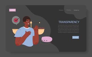 Authenticity nighmode or darkmode web banner or landing page. vector