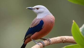 ai generado pájaro fotografía, cola castaña estornino pájaro imagen, más hermosa pájaro fotografía, estornino naturaleza fotografía, ai imagen foto