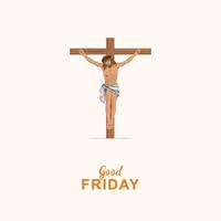 good friday poster, social media post, vector cross, Three Crosses on flat good friday Jesus Christ crucified,