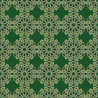 Moroccan seamless pattern mosaic,green color decorative background vector