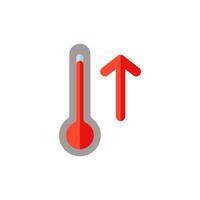 vector icono temperatura aumento, alto temperatura, en blanco antecedentes. icono aislado en blanco fondo, adecuado para sitios web, blogs, logotipos, gráfico diseño, social medios de comunicación, ui, móvil aplicaciones